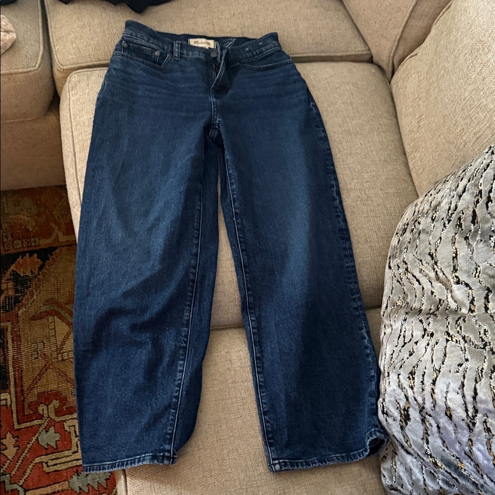 Madewell Petite Perfect Vintage Wide-Leg Jeans in nighthawk wash